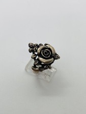 SIZE 9.5 10.4g ARTISAN HANDMADE STERLING SILVER FLOWER ROSE RING STAMPED 925