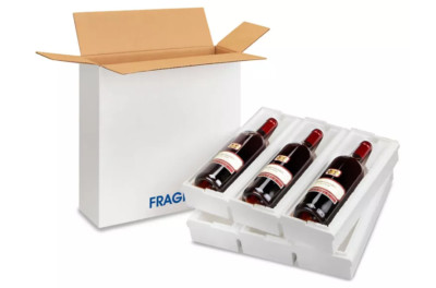 ULINE 3 wine bottle shipper 4/carton