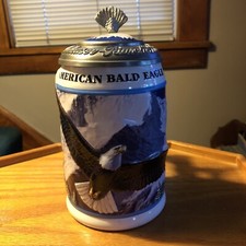 ANHEUSER-BUSCH CERAMIC STEIN 1998 *WINTER* AMERICAN BALD EAGLE SERIES CS293
