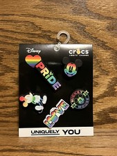 Crocs Jibbitz Disney Rainbow Celebration Uniquely You 5 Pk Shoe Charms LGBTQIA 