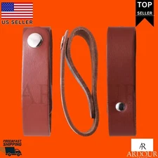 Handmade Genuine Leather Bullwhip Holster Durable Whip Holder for Horse Riding