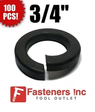 (Qty 100) 3/4" Regular Standard Split Lock Washers Plain Finish / Black 