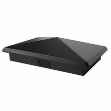 3.5" x 5.5" Heavy Duty Aluminium Pyramid Post Cap for Wood Posts - Black