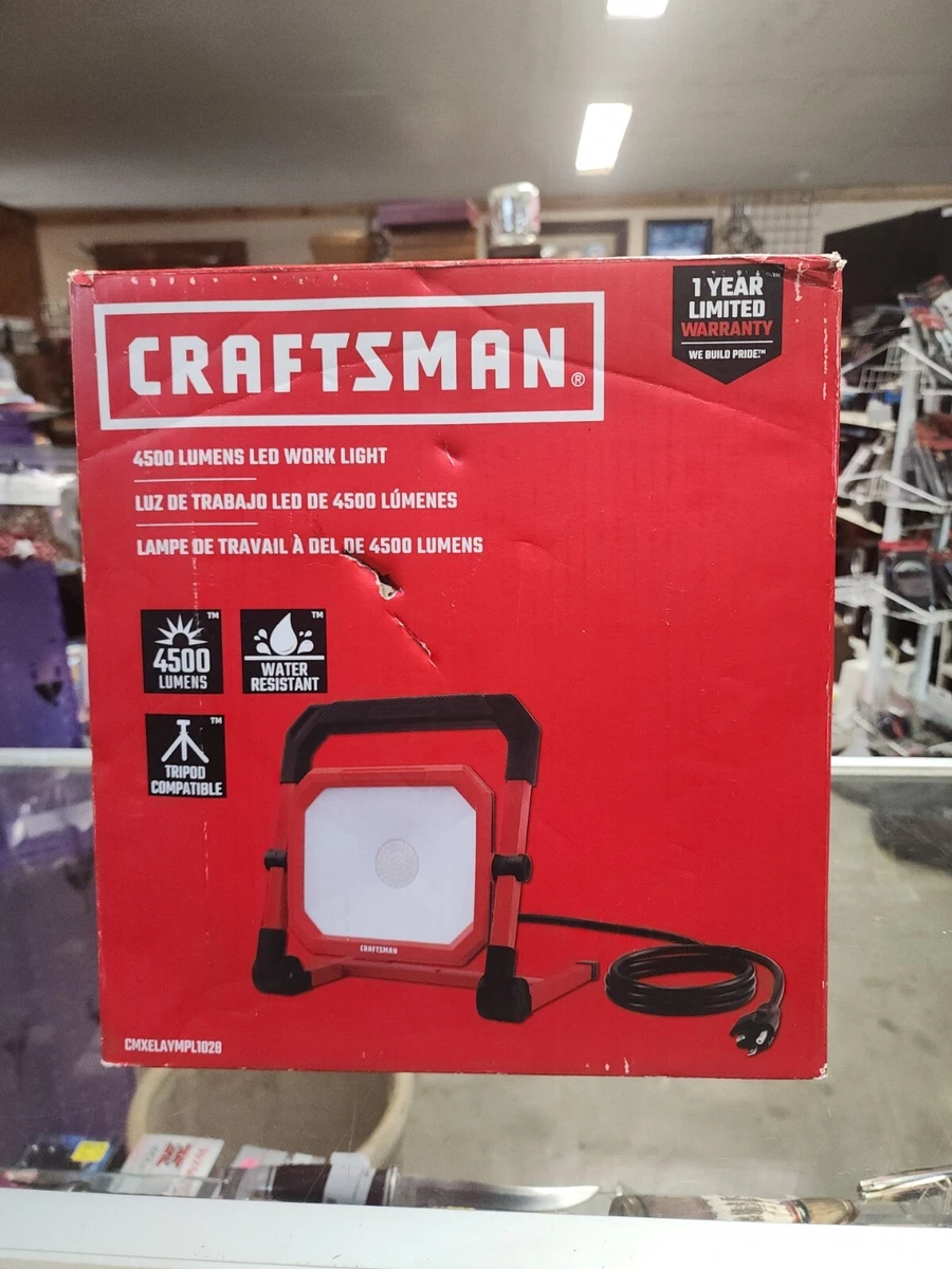 CRAFTSMAN 4500-Lumen LED Red Plug-in Portable Work Light in the Work Lights  department at