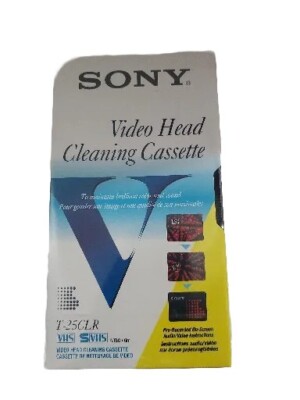 Sony VHS/SVHS Video Head Cleaner,On Screen Aud/Vid Instructions,up
