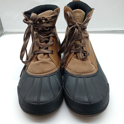 Magellan Men's Size 9D Duck Rain Snow Boots Ankle Brown Black Lace Up NEW