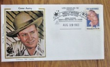 GENE AUTRY SINGING COWBOY ACTOR 1983 HOLLYWOOD COLORANO SILK CACHET COVER