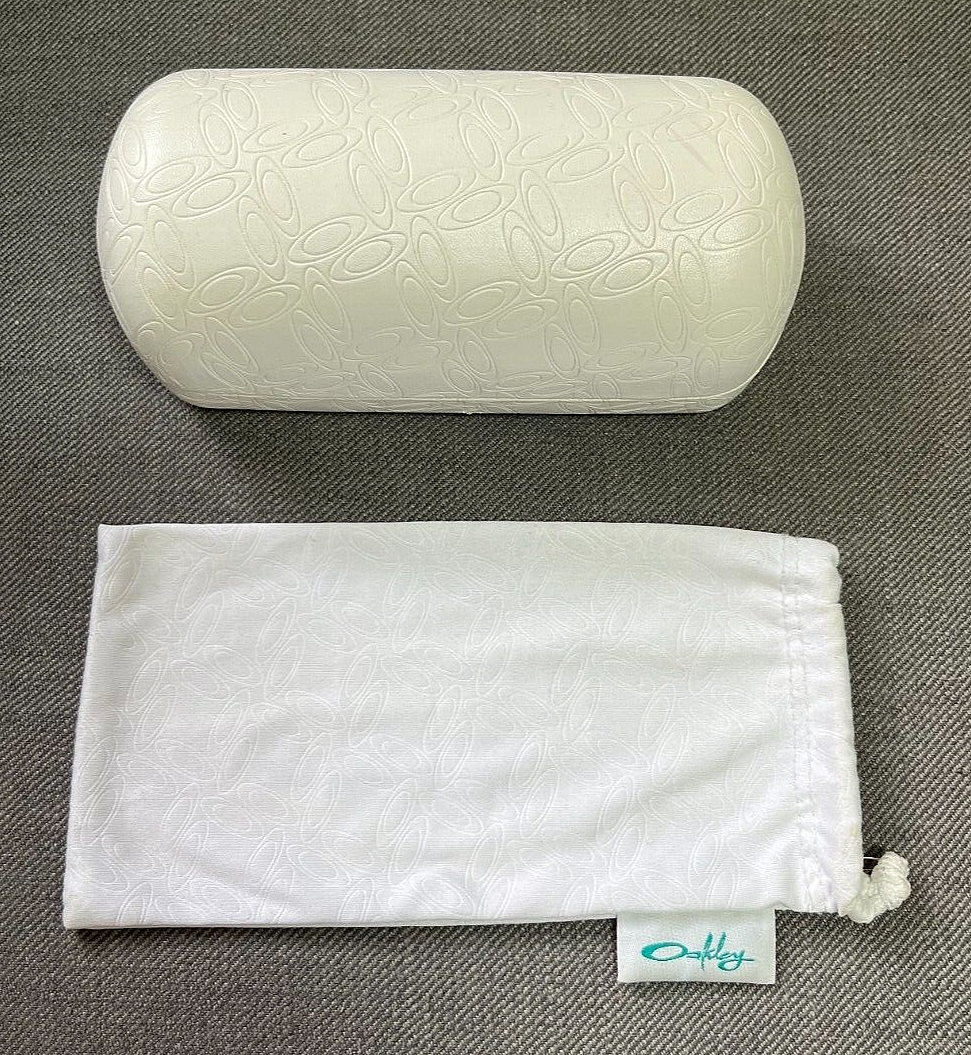 OAKLEY WHITE SUNGLASS CASES HARD CLAMSHELL EMBOSSED LOGO AND 