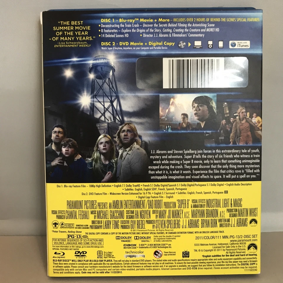 Super 8 (Blu-ray, 2011) With Slip Cover In Very Good Condition Steven Spielberg - image 2 of 4