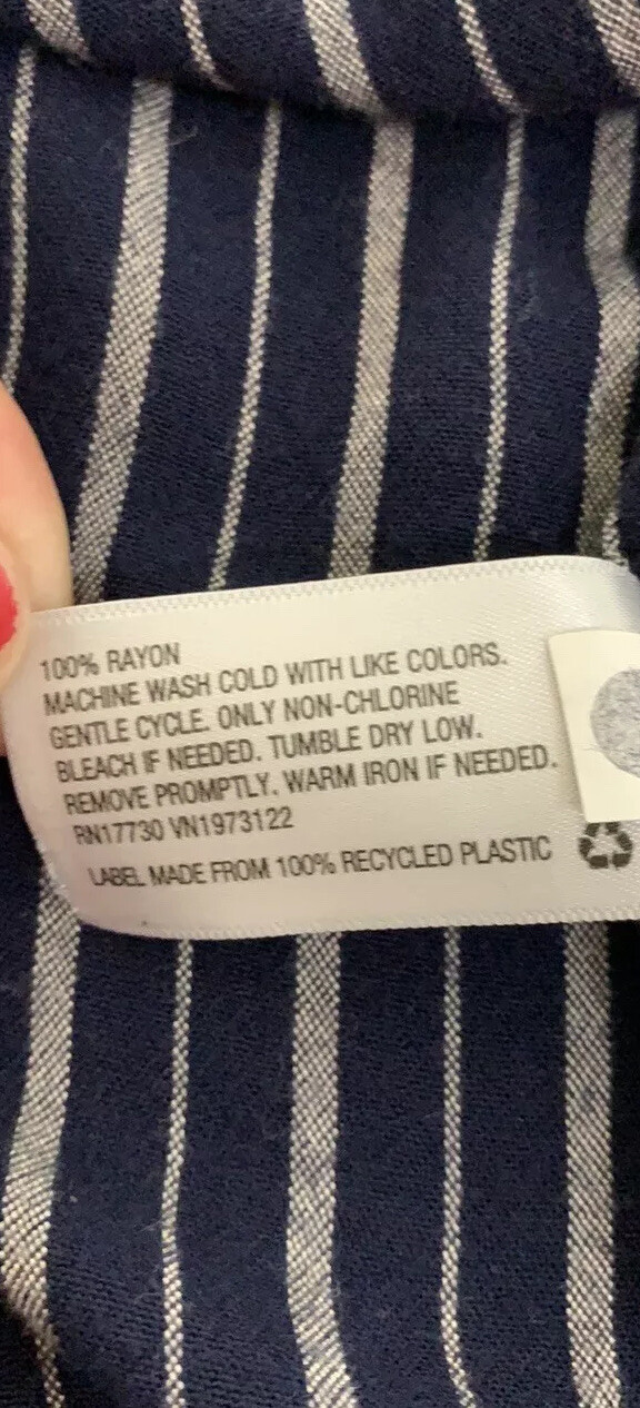 Universal Thread blue stripe button down hi lo top - image 11