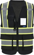 Safety Vest for Women Men, High Vis, Reflective, Pocket, Zipper, ANSI/ISEA Stand