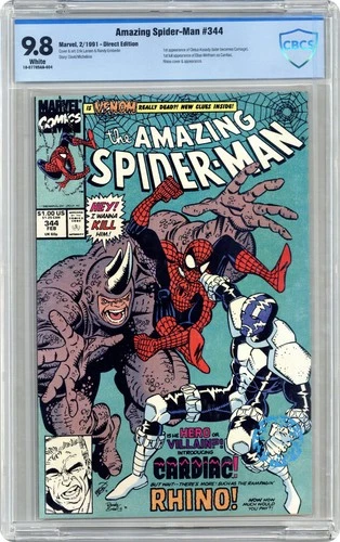 Amazing Spider-Man #344 Direct CBCS 9.8 1991 18-07785AA-004 1st Cletus Kasady