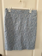 Women s J Crew Factory Light Blue Floral Size 10 Skirt