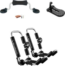 Kayak Roof Rack, Aluminum Kayak Carrier Folding J-Style Universal 3-In-1 Multifu