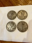 Silver 90%  Walking Liberty lot of 4 Mixed dates coins - As Shown
