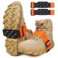Ice Cleats Mid-Sole Snow Traction Cleats for Walking on Snow and Ice Anti-Sli...