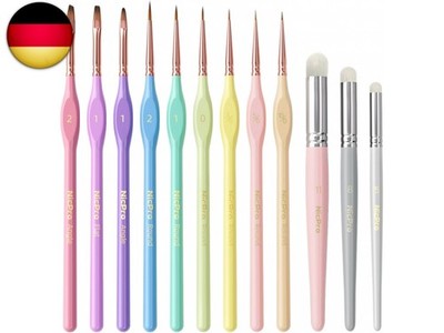 Nicpro 12 Pastell Feine Pinsel, Drybrush, Modellbau Pinsel für Acryl, 