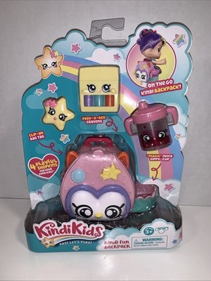 Shopkins Kindi Kids On The Go Backpack Playset Crayons Sippy Cup NEW