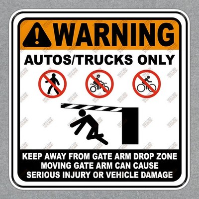 Safety Warning Sticker Autos/Trucks Only Prevent Accidents and Ensure #376434