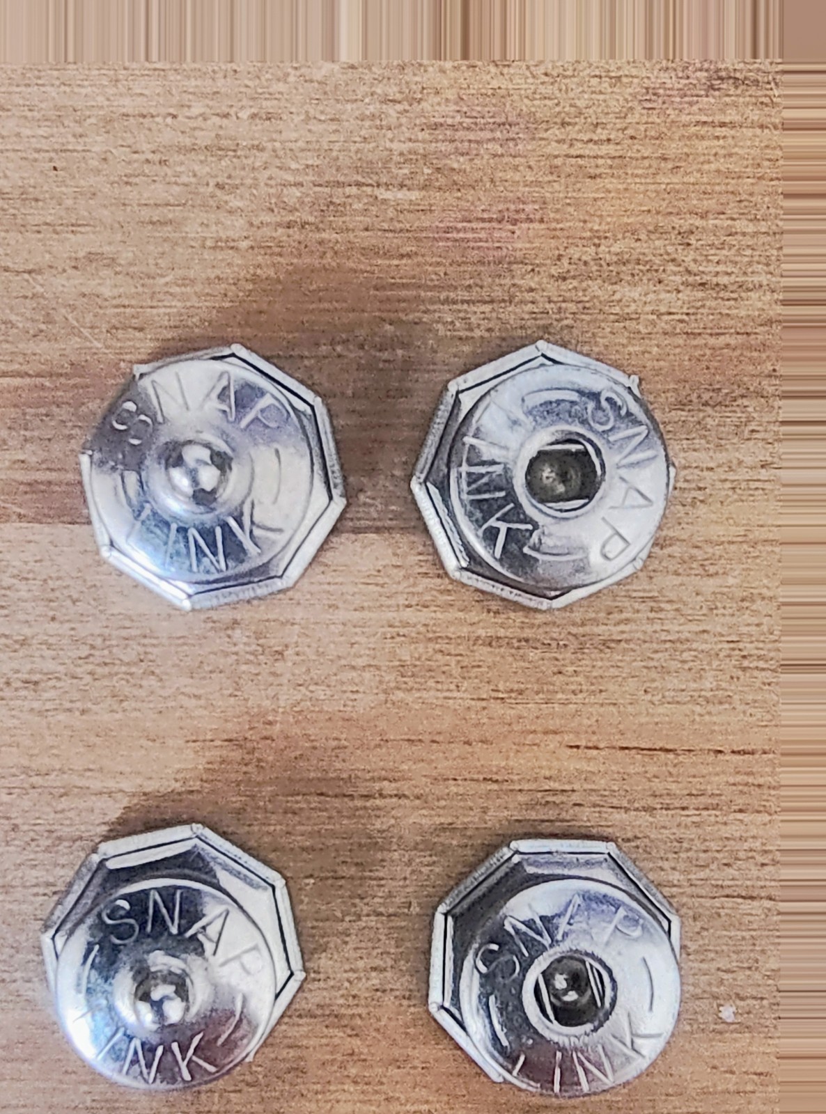 Vintage  Double Sided Snap Link Octagonal Mother … - image 3