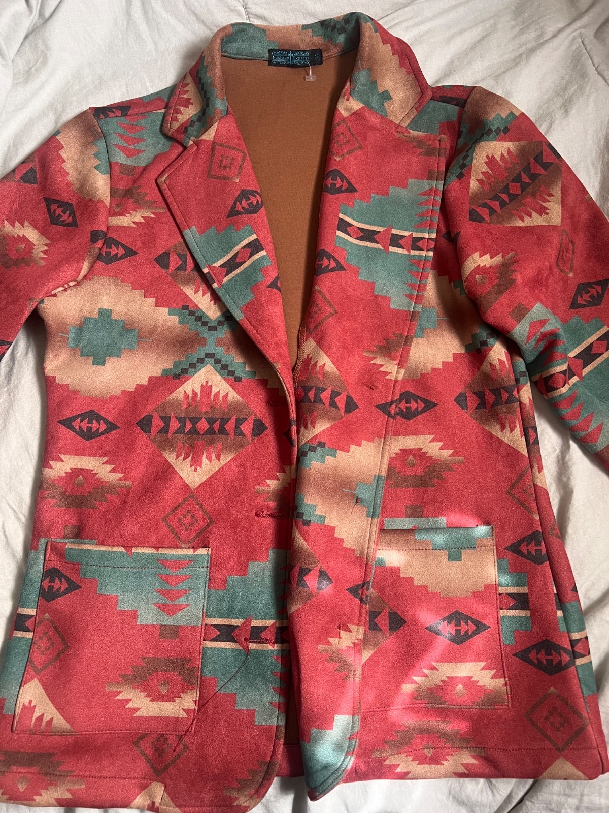 Aztec pattern western jacket, soft multicolored j… - image 1