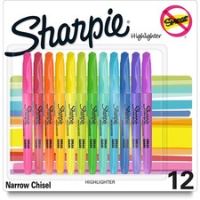 SHARPIE Pocket Style highlighters, Assorted Ink Colors, Chisel tip, Assorted Bar