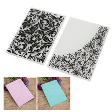 2Pcs Plastic Embossing Folders Flower Leaves Durable Plastic Easy Operation Wide