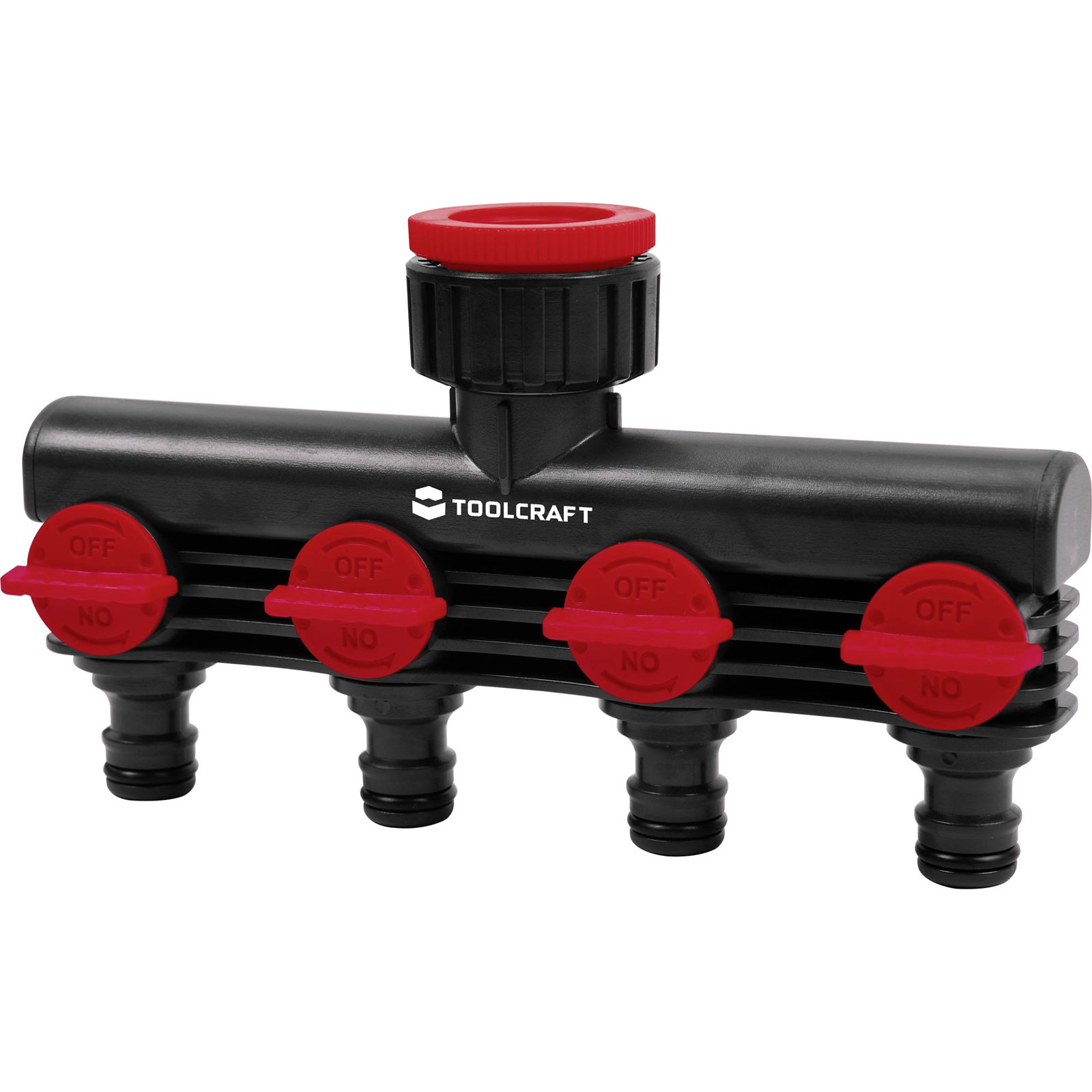 Toolcraft Plastic 4-Way Splitter with Water Stop and Regulator