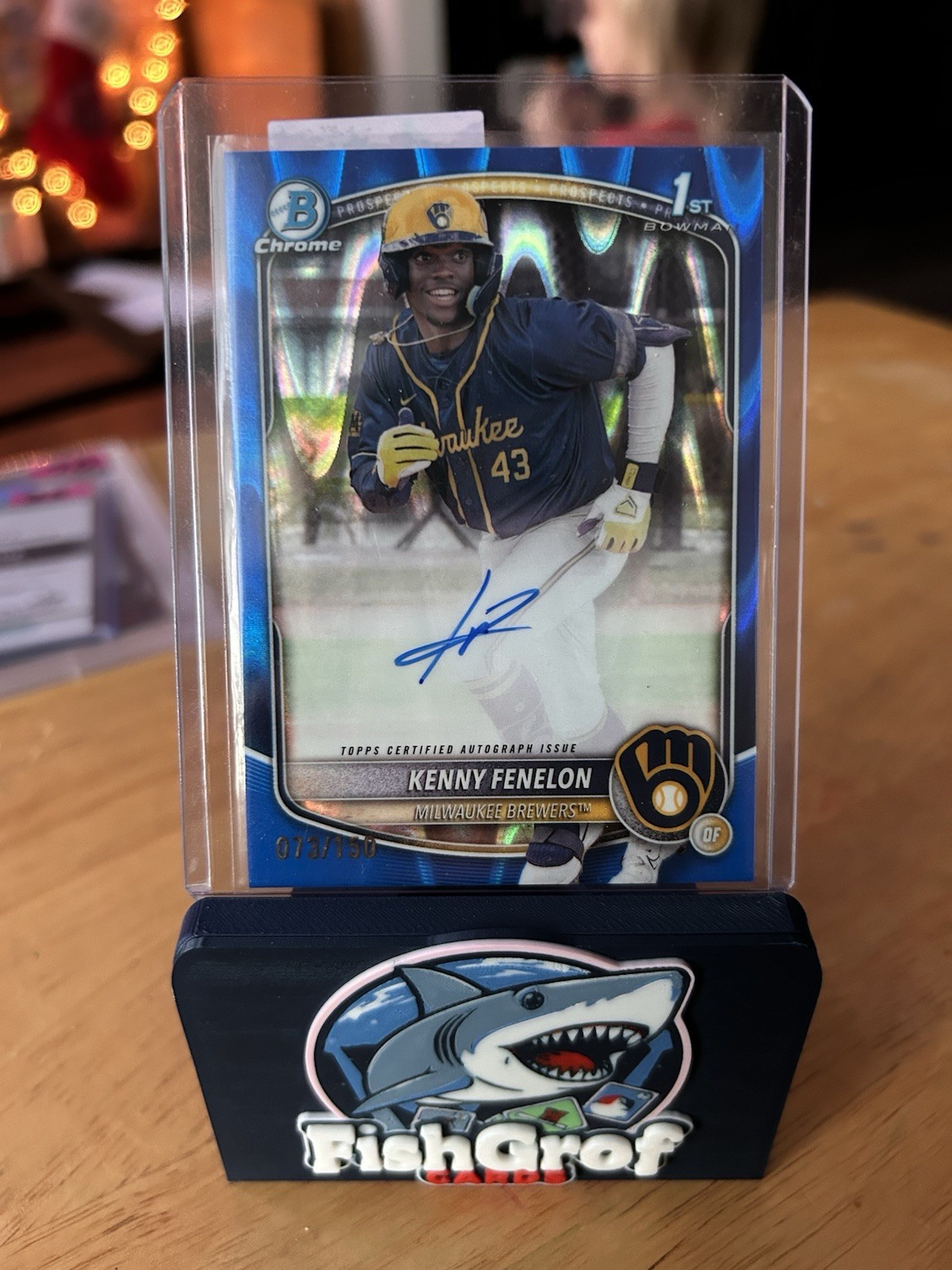 2025 1st Bowman Chrome Kenny Fenelon Auto Blue Refractor /150 - TOP PROSPECT