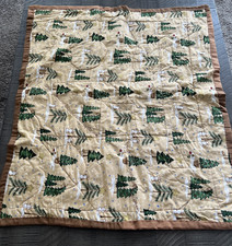 Handmade Christmas Baby Quilt 30  X 26  REVERSIBLE