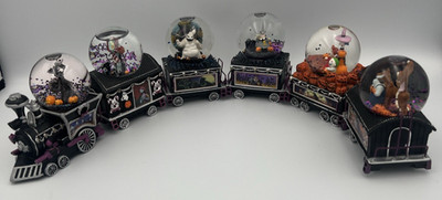 Nightmare Before Christmas Bradford Exchange Glitter Globe Train Lot of 6