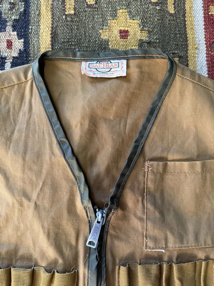 Vintage SafTbak Hunting Vest Brown Pride Zipper - Image 2 of 4