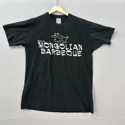 Vintage Jerzees BD s Mongolian BBQ Shirt Large Double Sided Tee Black