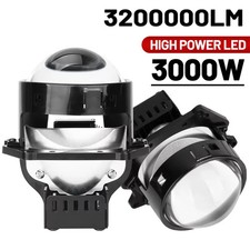 2PCS 3 Inch Bi LED Projector Headlights Lenses 3000W 3200000LM Diode Headlamp