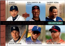 2002 UD Ovation - Superstar Spotlights Griffey Ichiro Sosa Giambi Arod McGwire 