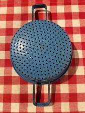 Vintage Graniteware Colander or Strainer with Handles (11 3/4" long)