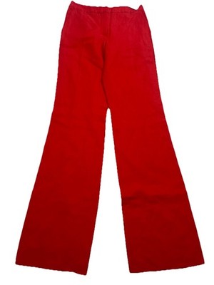 Max Mara Pants Ramio And Cotton Red Wide Leg Strip Italy 6 NWT Luxury $609