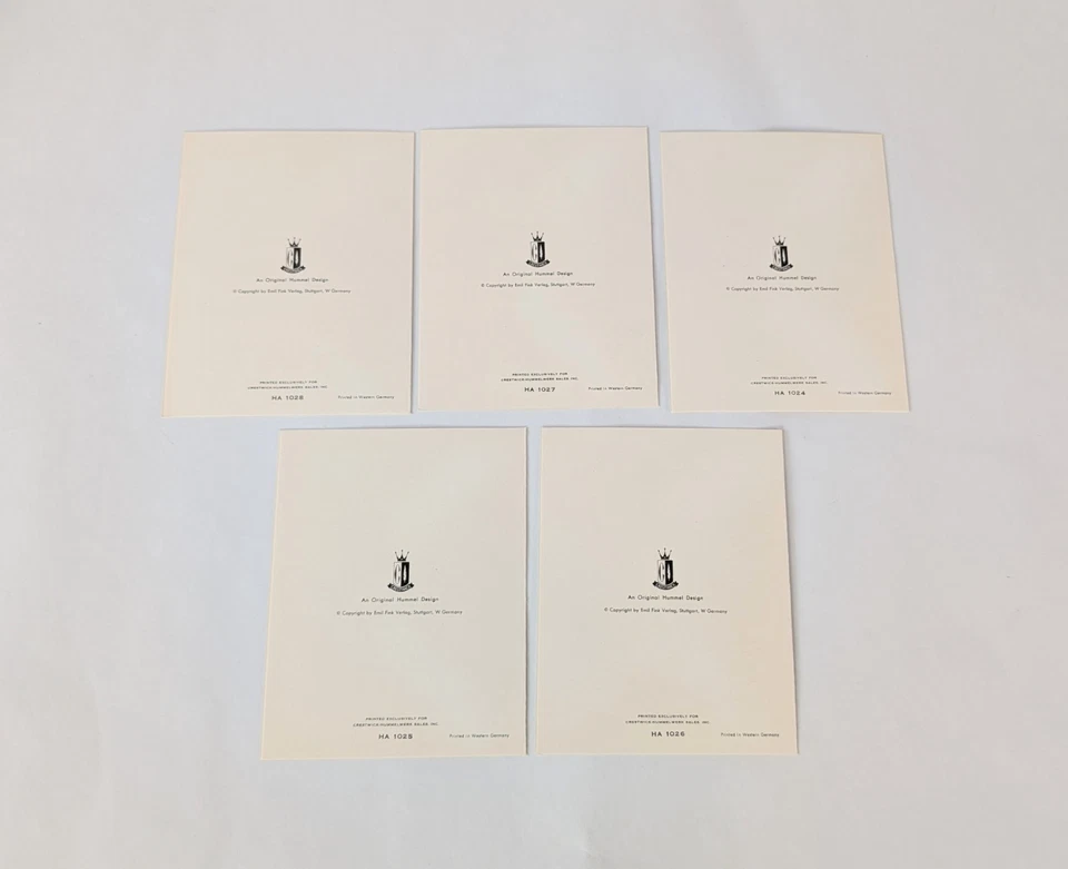 Lot Of 5 Cards With Envelopes Crestwick Hummel Printed In West Germany Blank - Image 2 of 4