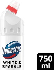 Domestos White & Sparkle Thick Bleach 750ml Toilet Cleaner Disinfectant Cleaner 2.65 per litre