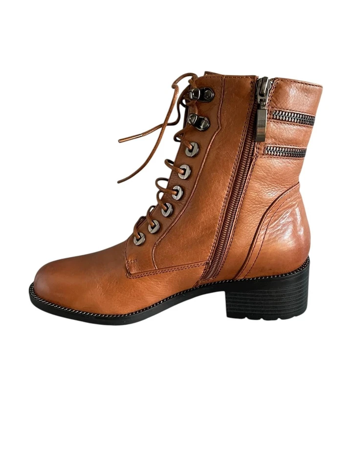 Linea Zeta Damen halbstiefel Größe 39 Farbe Cognac Schnürsenkel/Reisverschluß - Bild 2 von 4