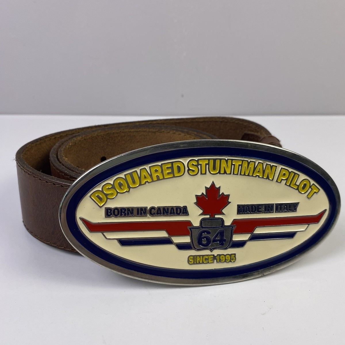 Vintage Dsquared2 Leather Belt Large Metal Belt Buckle Stuntman