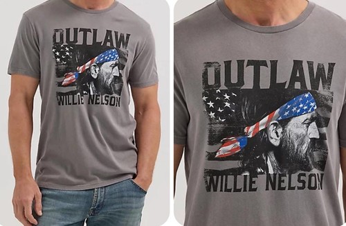 WILLIE NELSON T-SHIRT - WILLIE NELSON OUTLAW T-SHIRT *NEW w/ TAGS *SIZE: LARGE