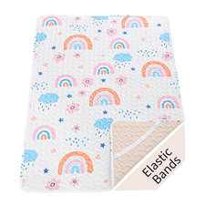 Quilted Pack N Play Sheet Fitted, Breathable Thick Pad for Pack and Play Mattres