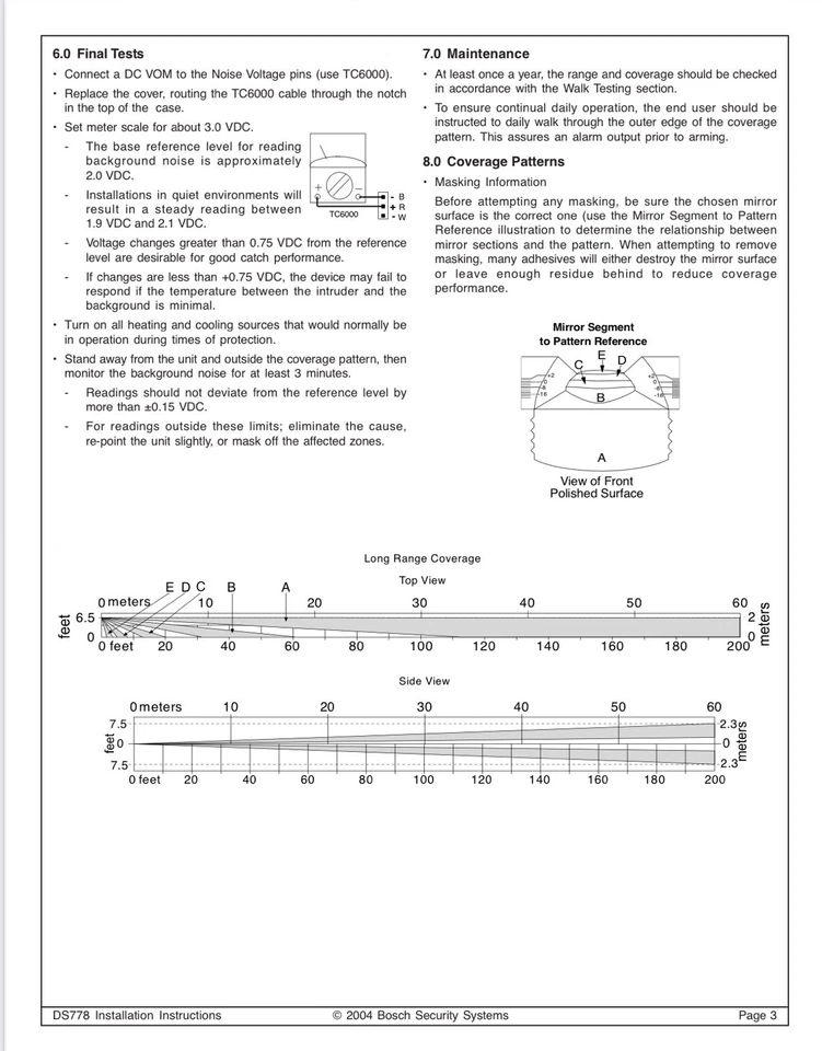 Bosch Classic Line PIR DS778 Motion Detector Long Range 220ft/60m - Image 4 of 4