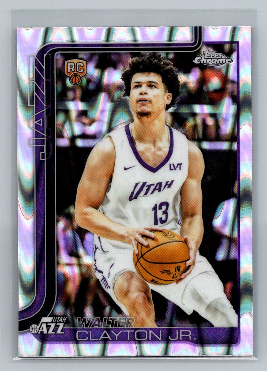 Walter Clayton Jr. 2025-26 Topps Chrome #268 RC RayWave Refractor Jazz Rookie