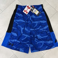 New Under Armour Blue Camo Camouflage Shorts Boys Youth Medium YM