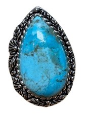 vintage Navajo-style turquoise and sterling silver Turquoise Ring. Size 5