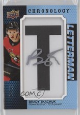 2019-20 Chronology Letterman Letter Relics 4/15 Brady Tkachuk Patch Auto 0c3