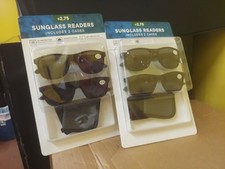 2 pack Men's Invisible Seam Bifocal Sunglass Readers 2.75 includes 2 cases