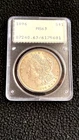 1896 MORGAN SILVER DOLLAR PCGS MS63 OLD GREEN RATTLER HOLDER SOME TONING NICE